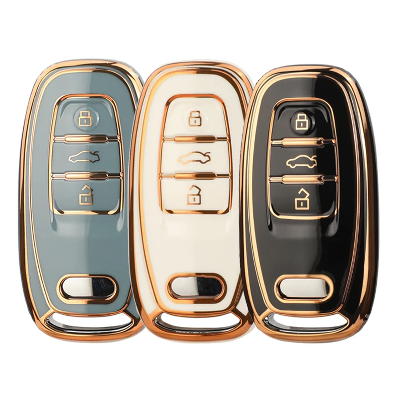 

Jingyuqin удаленный автомобильный ключ из ТПУ, чехол-держатель, брелок для Audi A4 S4 B7 B8 A6 A5 A7 A8 Q5 S5 S6 Q3 Q7 Protector