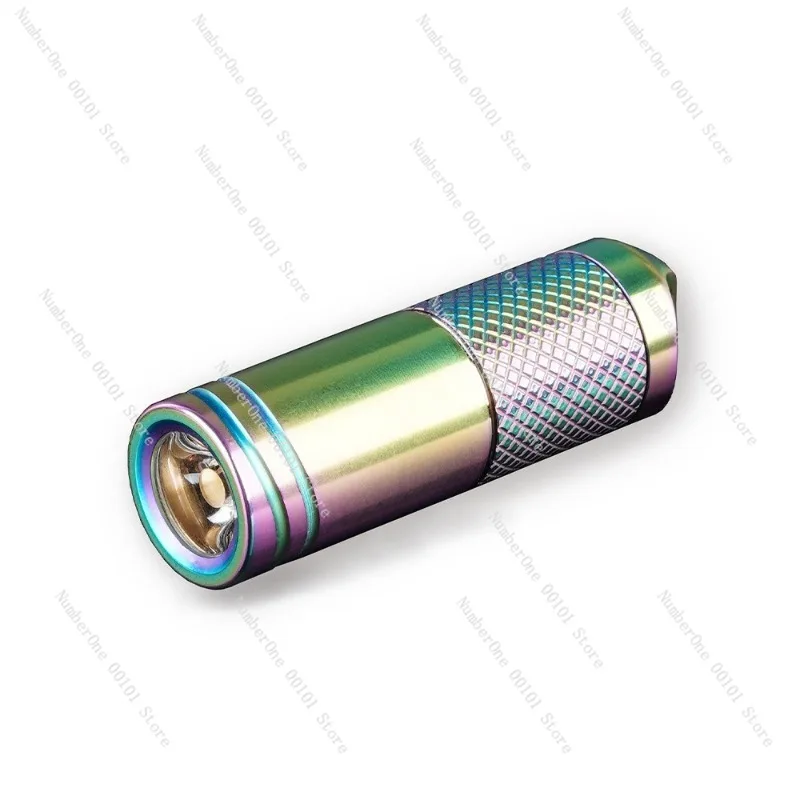 Portable Rechargeable Mini LED Flashlight Titanium Alloy EDC Keychain Lamp Strong Bright Light Pocket Torch Compact Outdoor
