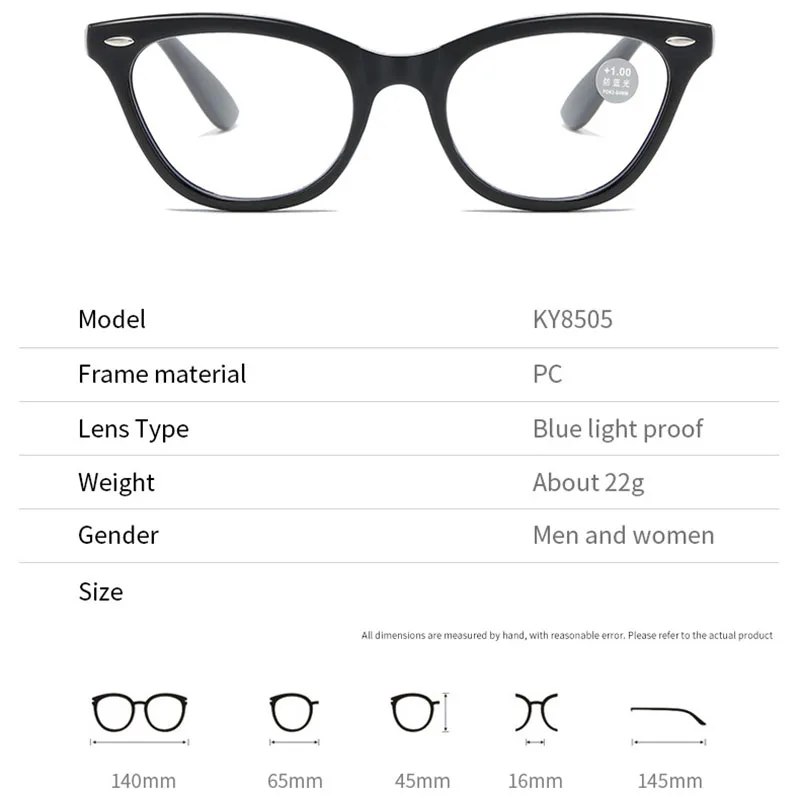 نظارات قراءة جديدة بنمط عين القطة المضادة للضوء الأزرق للبيع بالجملة، معابد الربيع، نظارات قراءة مريحة وأنيقة