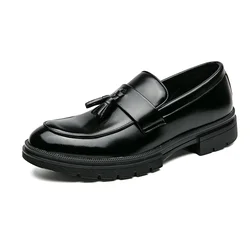 Luxury Brand Shoes Men Fashion Soft Moccasins Men Loafers High Quality Leather Tassel Shoes Mens Flats Driving Shoe Plus Size 46