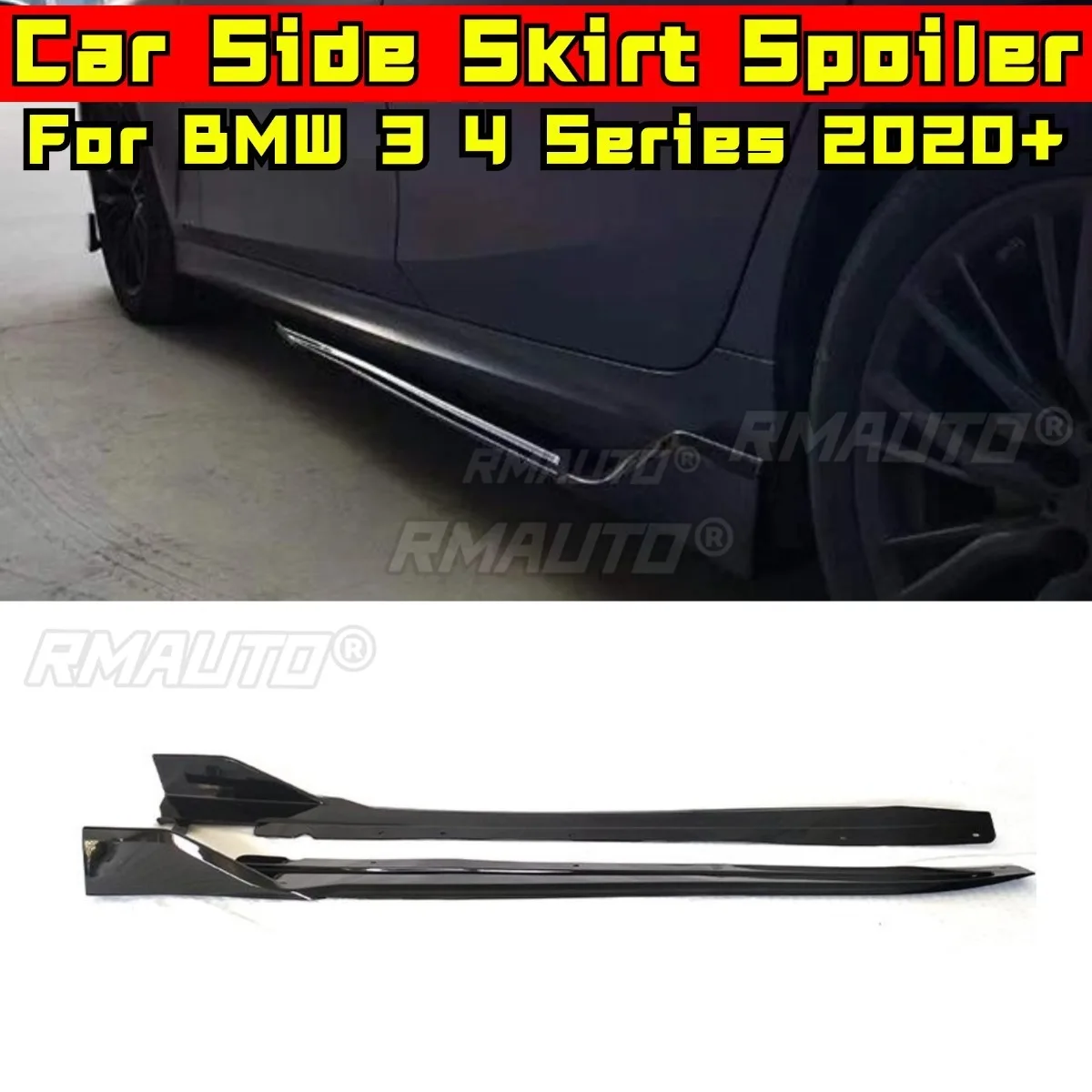 Car Side Skirt Lip Spoiler Extension Diffuser Guard Apron for BMW 3 4 Series G20 G28 G22 2020+ Side Skirt Splitter  Accessories