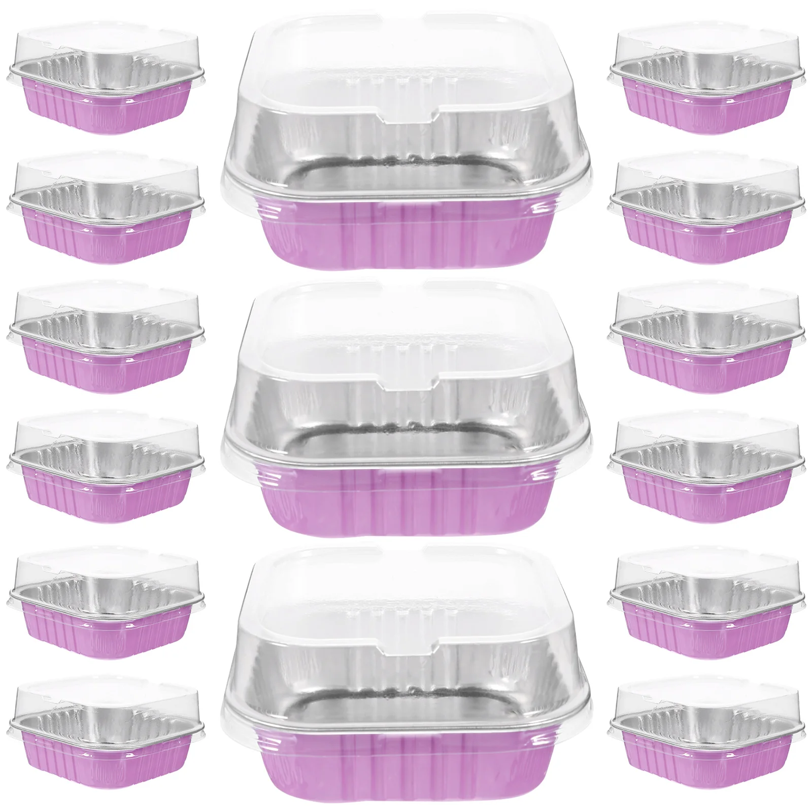 

20 Sets Aluminum Foil Cake Box Liners Food Pans Cupcake Baking Supplies Tools Paper Cups