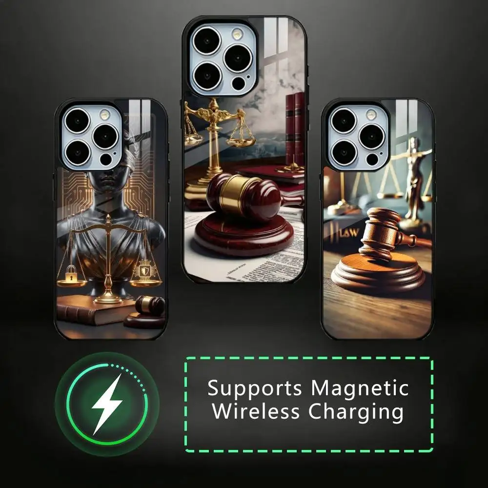 

Justice Law Lawyer Judge Phone Case For iPhone17,16,15,14,13,12,11 Plus,Pro Allows magnetic wireless charging