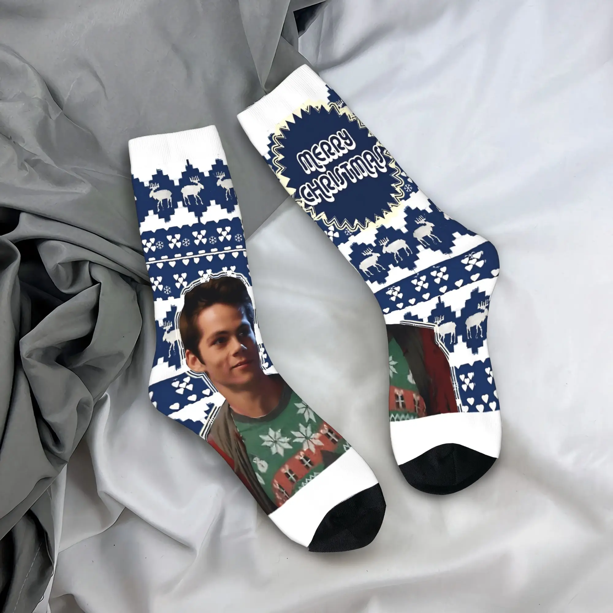 메리 틴울프 양말 미끄럼 방지 스타킹 남성용 고품질 러닝 스포츠 양말 봄 고딕 디자인 양말