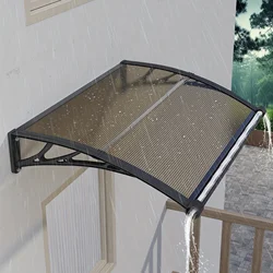 32/40/48/60/80 Inches Window Awning Door Canopy Exterior with Separate Drainage Gutter for Patio Yard Rain UV Overhang Awnings