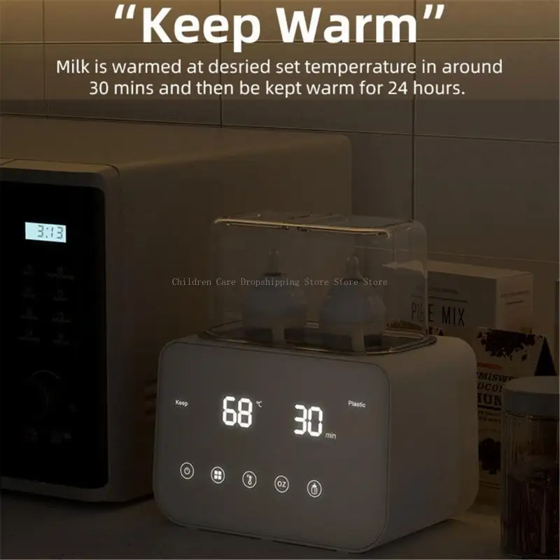 Máy hâm sữa đôi đa chức năng có điều khiển nhiệt độ Màn hình lớn Máy hâm sữa cho sữa công thức