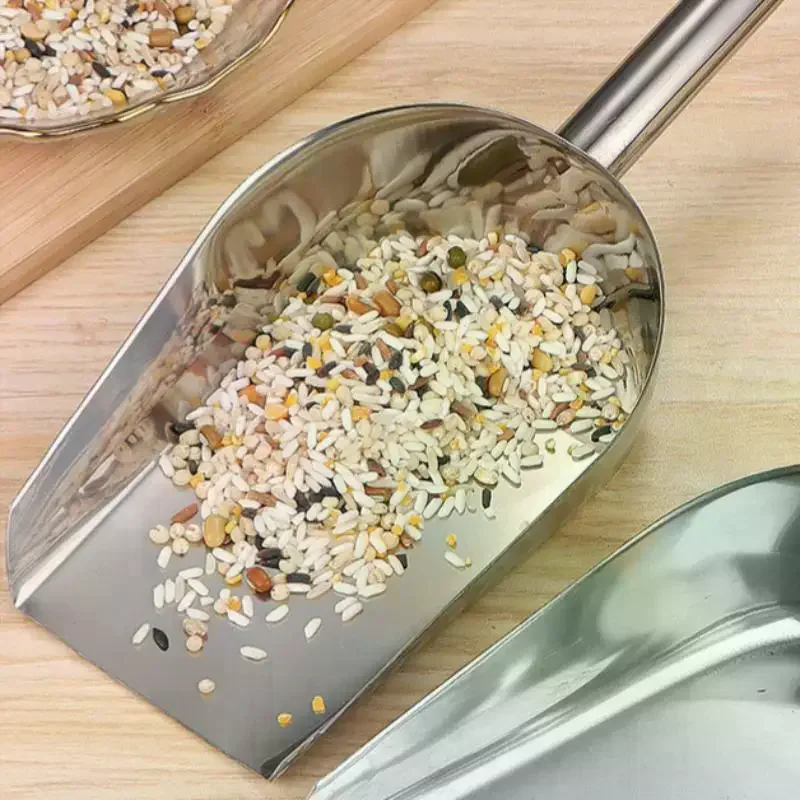 Stainless Steel Ice Shovel Multifunctional Food Measuring Spoons Grain Coffee Beans Flour Shovel Bar Kitchen Accessories