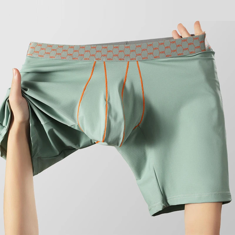 

Мужское нижнее белье, шорты-боксеры из ледяного шелка Homme Ropa, дышащие U-образные выпуклые сумки, мужские нейлоновые трусы со средней талией, Cueca M-xxl