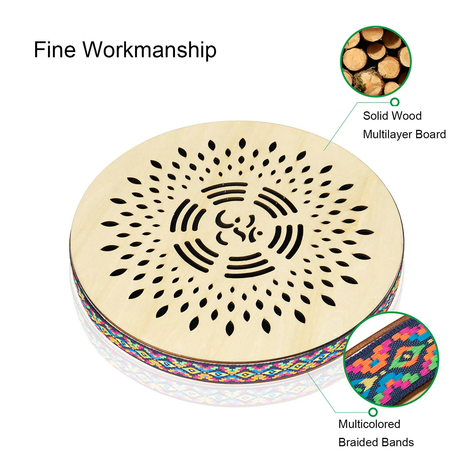 12 بوصة تيار طبل المحيط المطر الصوت اليد قرع طبل غرامة براعة سهلة الاستخدام المحمولة لتجمع حفلات الحفلات الموسيقية
