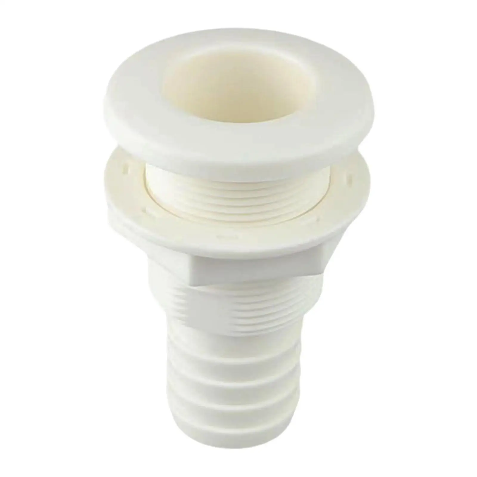 ABS Thru Hull Drain Outlet Compact White Marine Connector for Drain Plug Boats and Sailboats