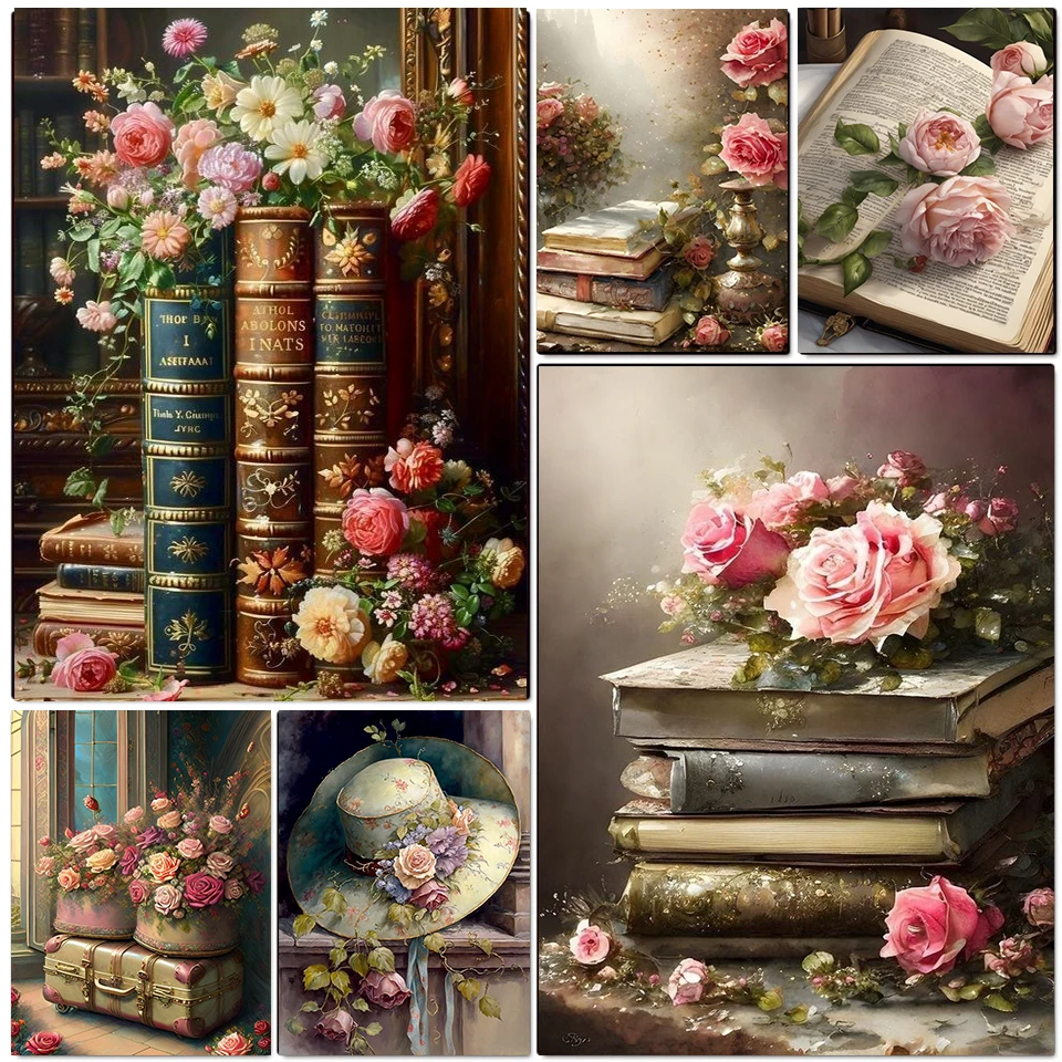 

5D Diamond Painting New 2025 Magic Book Diamond Mosaic Flower Full Drill Cross Stitch Rhinestone Embroidery Home Decor