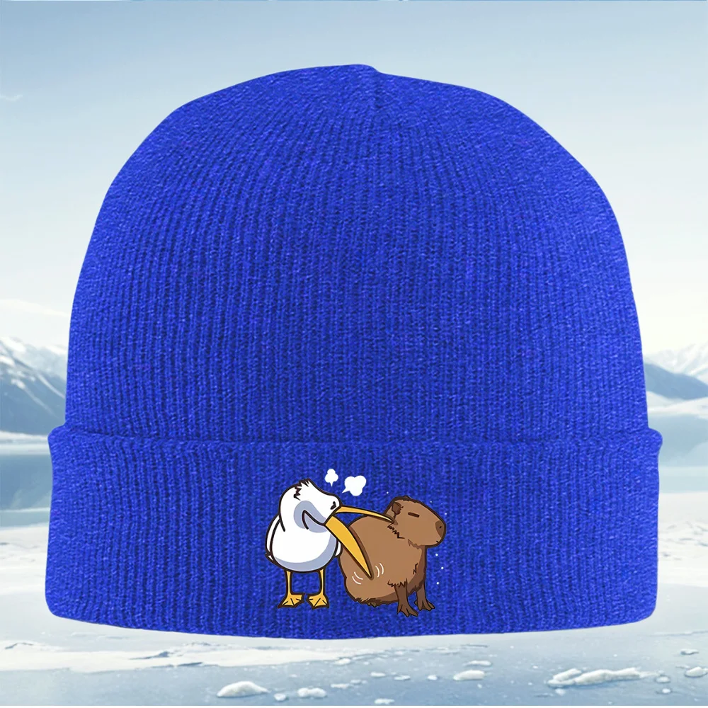 Bird is scratching body de capibara hombres mujeres Unisex gorro de punto gorro jersey invierno térmico cálido Navidad ciclismo