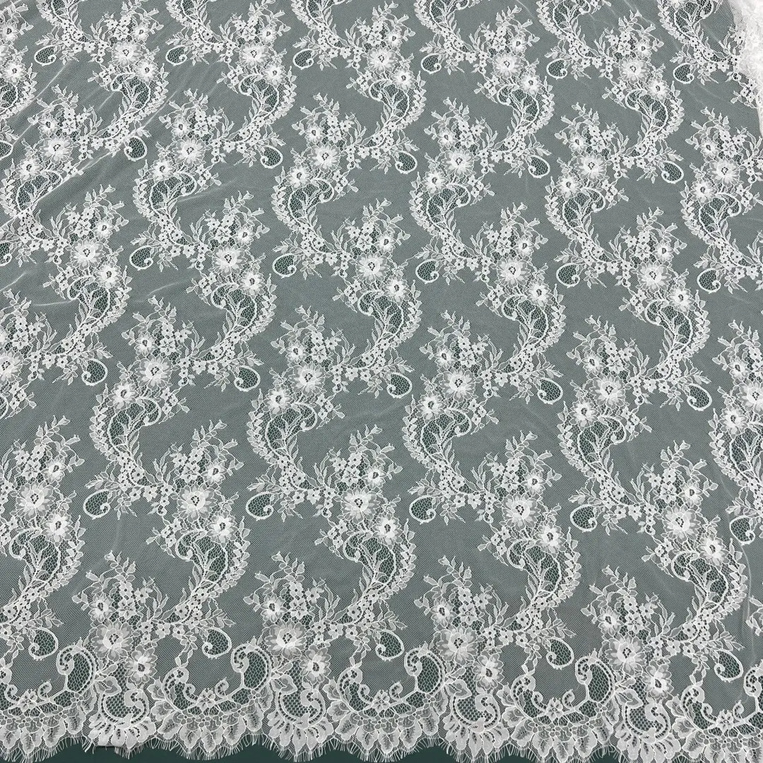 3M Länge Phoenix Tail Wimpern Spitzenstoff. Hochzeits-Spitzenstoff, weiß, DIY-Material, Nähen, Spitzenstoff, hohe Qualität, 2025 – Detail 13