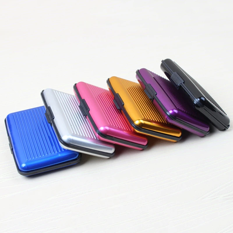 

Aluminum Alloy Credit Card Bag Business Card Holder Sleeve Personal Wholesale Stripe Certificate Package Bank ID Purse Slot Pack