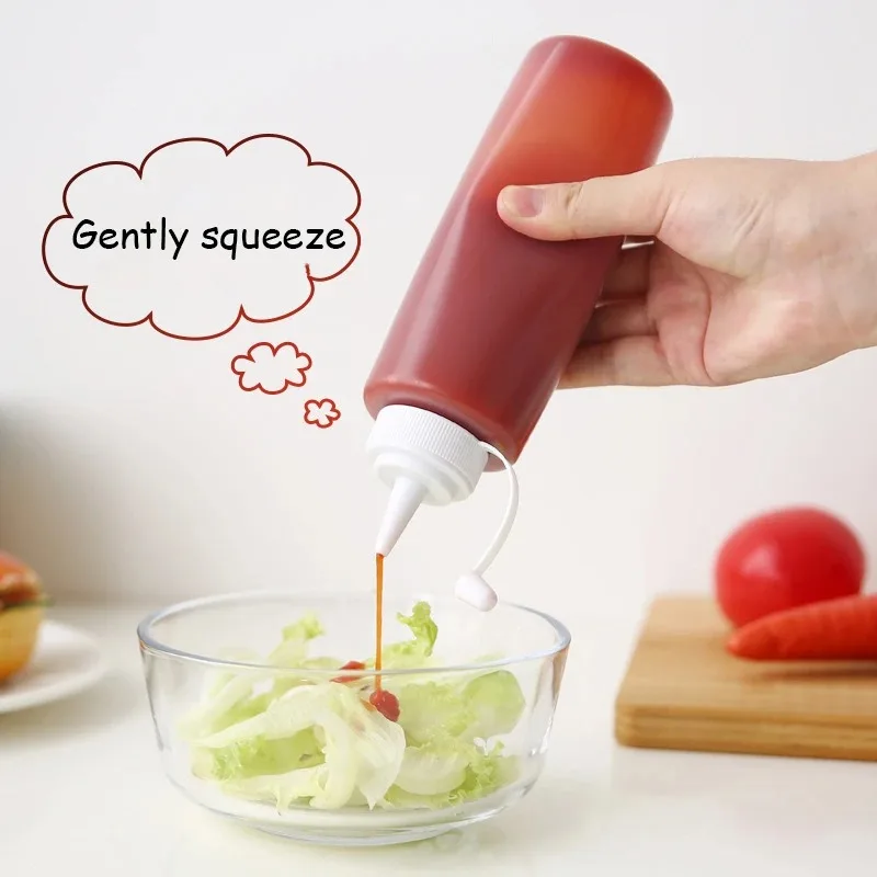 200ml/300ml Condiment Squeeze Bottles Salad Sauce Dispenser Mustard Mayo Hot Sauces Olive Oil Storage Bottles Kitchen Supplies