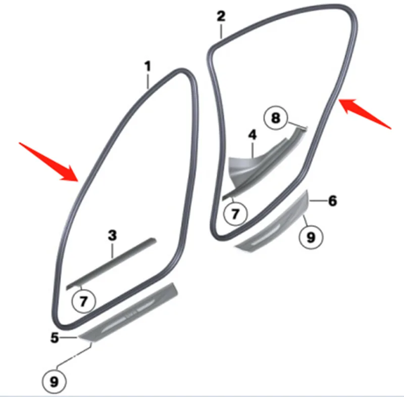 Door sealing strip Door frame adhesive strip For BMW 5 Series F18 F10 OEM 51727278503 51727278506
