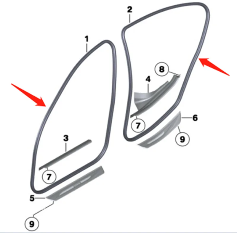 Door sealing strip Door frame adhesive strip For  BMW 5 Series F18 F10 OEM 51727278503 51727278506