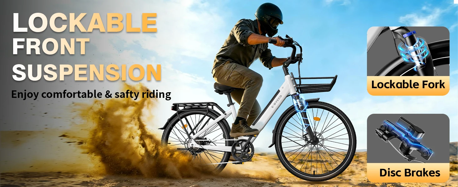 E-Bycco V1 Elektrofahrrad 250W/500W Motor 36V15.6AH Abnehmbarer Akku Erwachsenen-Pendlerfahrrad 28 Zoll Reifen Höchstgeschwindigkeit 45KM/H E-Bike mit Korb – Detail 4