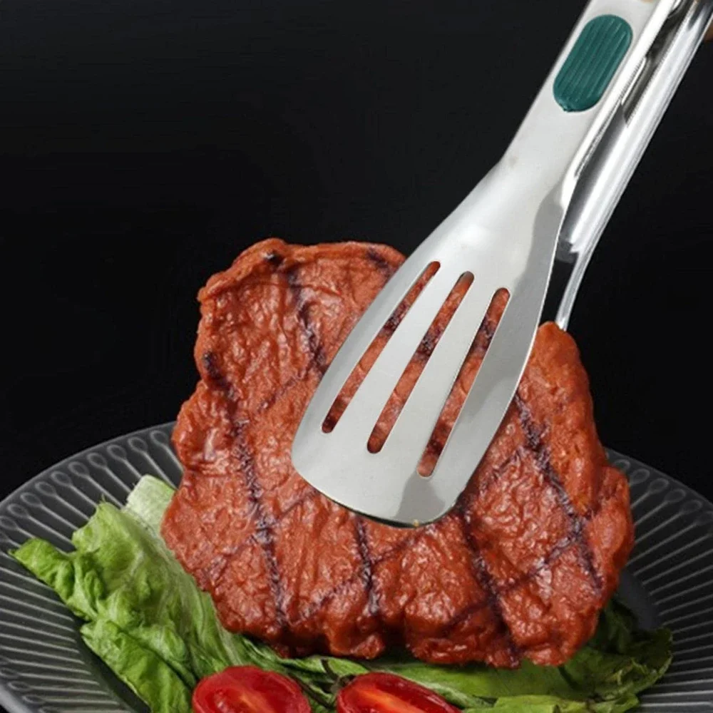 Pinça De Comida De Aço Inoxidável, Clipe De Pão De Salada De Carne Para Churrasco, Braçadeira De Buffet De Churrasco, Tong Antiderrapante,