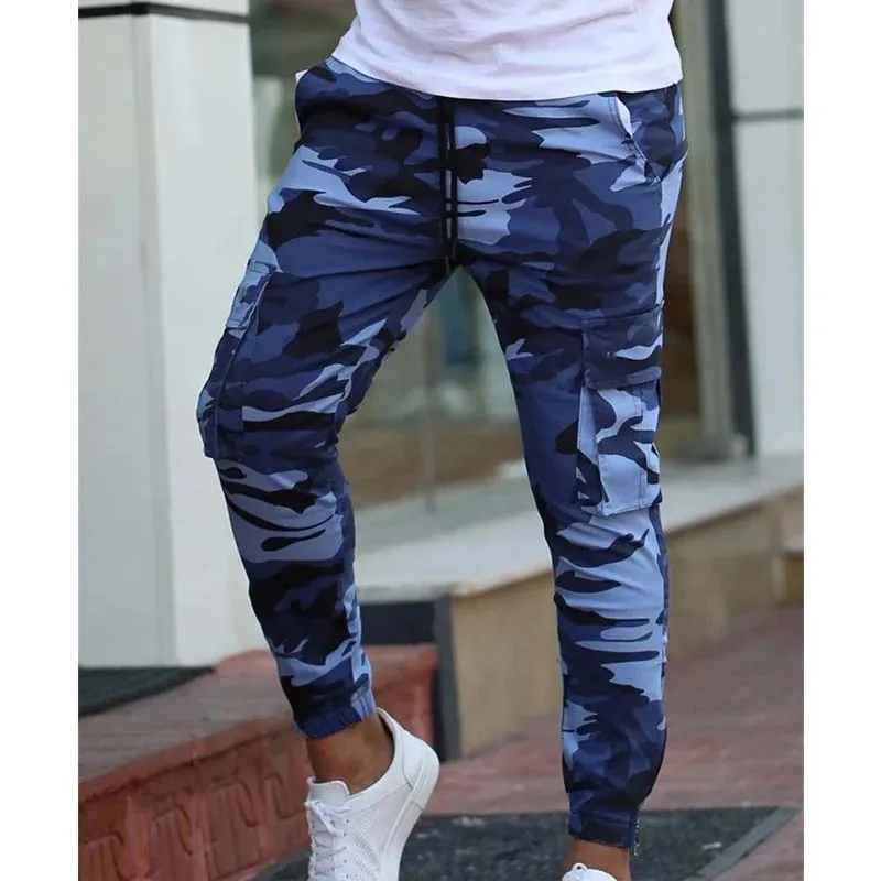 Color Camo Camouflage Cargo Pants 2024 Men Women Casual Streetwear Pockets Jogger blue Tactical Sweatpants Hip Hop Trouser