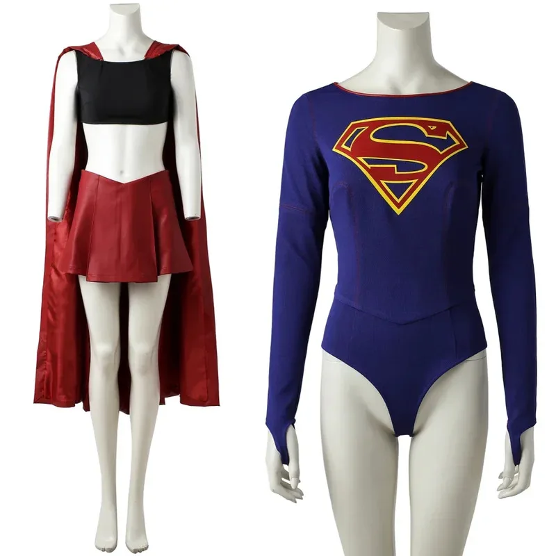 Disfraz de Cosplay de Kara Zor-El Danvers para mujer adulta, disfraz con capa, conjunto completo y artículos individuales se venden, personalizado, hou8