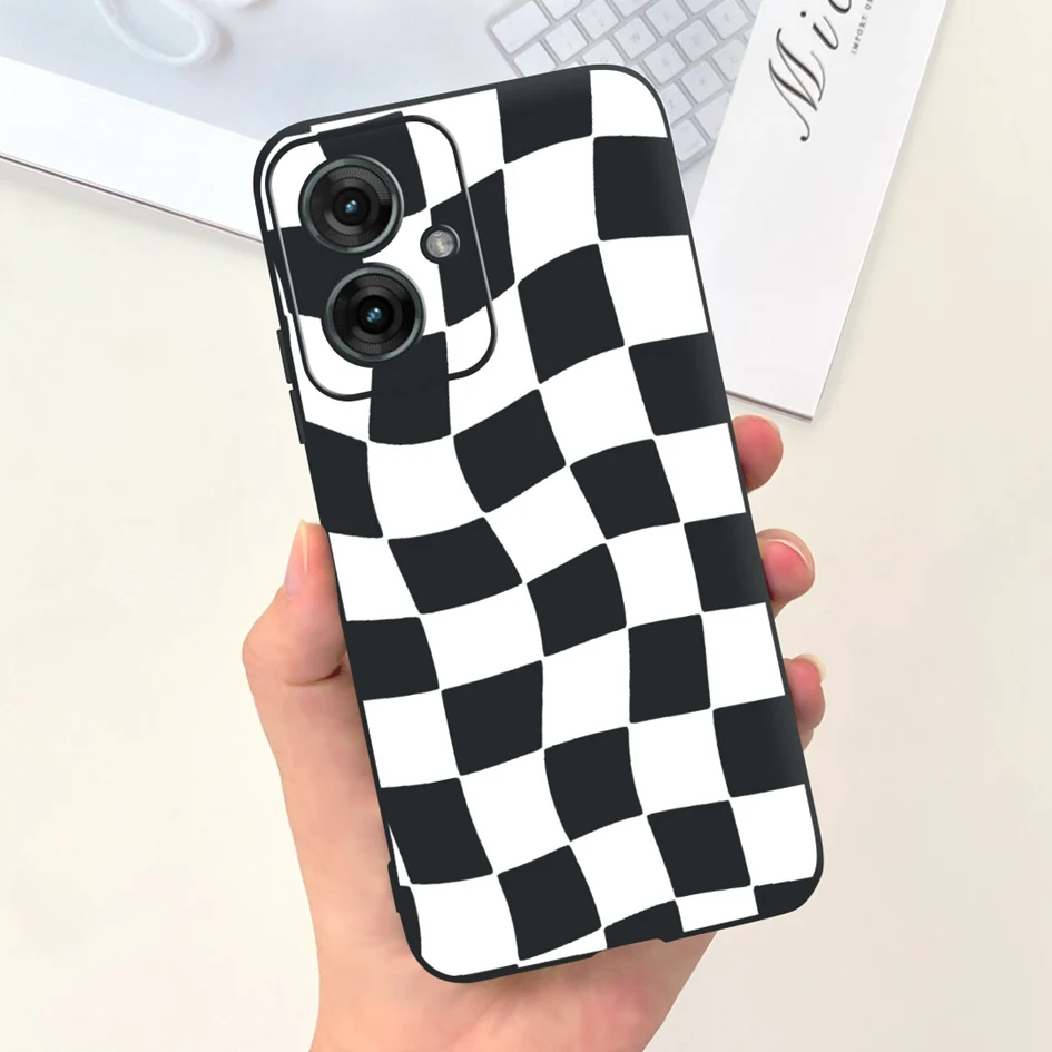 For Motorola Moto G55 Case G 55 2024 Lovely Milk Cow Cat Painted Soft Silicone Matte Protective Cover For Moto G55 5G Phone Case