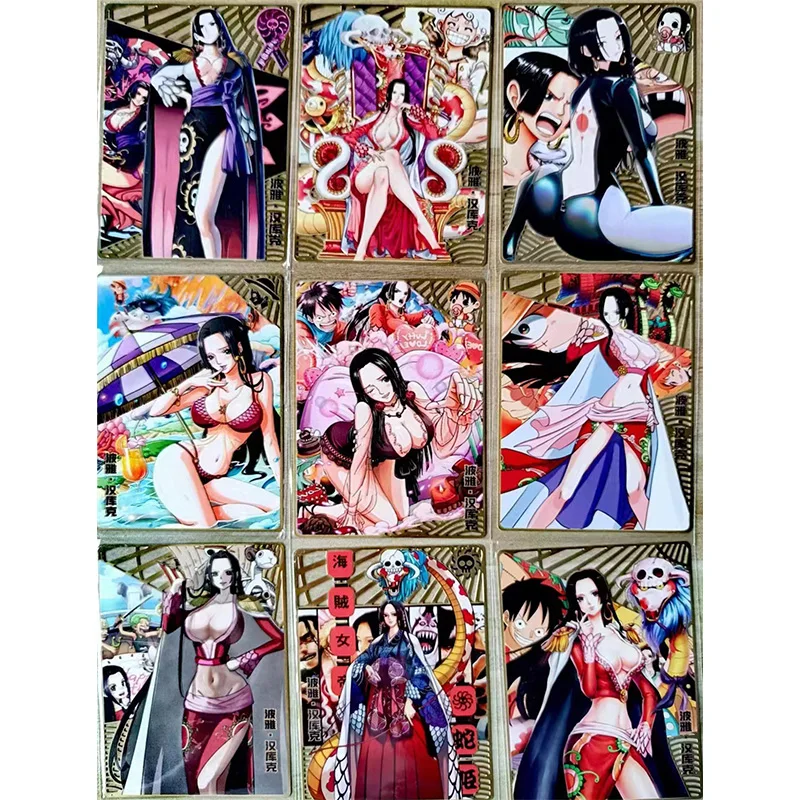 

Anime ONE PIECE Kawaii Metal Glitter Card Nami Boa Hancock Nico Robin Uta Yamato Toys for boys Collection Card Birthday Gift