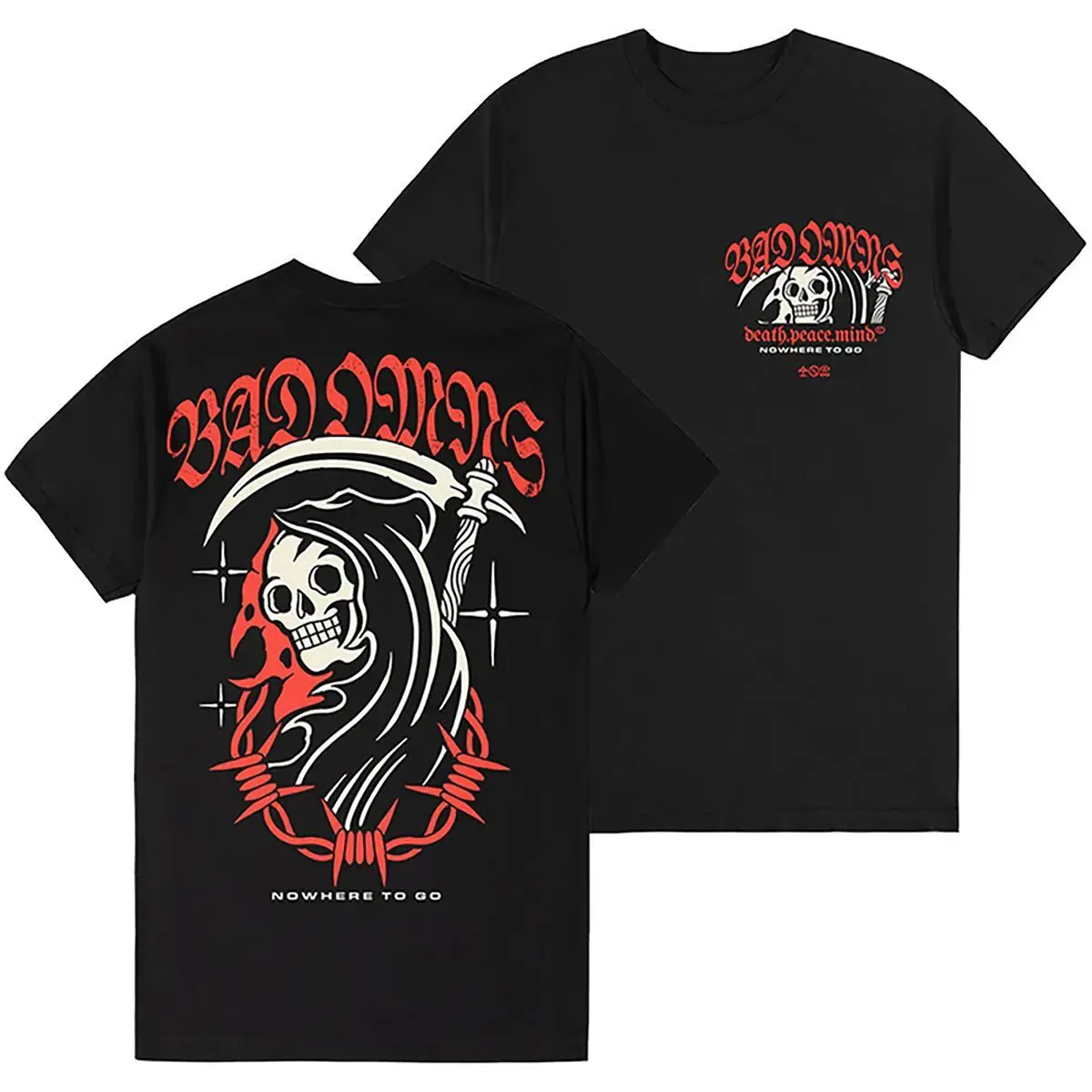 

One Million Bad Bad Omens Metal Core Rock Band American Retro Leisure Easy Printing Short Sleeve T-shirt Men and Women