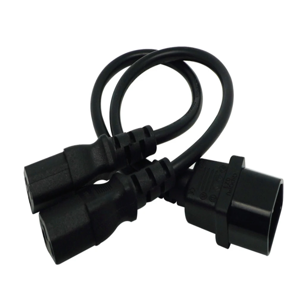 30CM IEC C14 to Dual C13 Adapter 1-to-2 Power Y Splitter Cable 250V 15A Perfect for Computer Printers&Data Center Power Supply