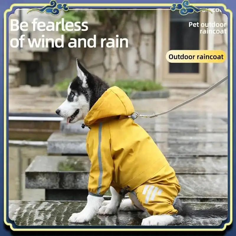 Latest Dog Rain Coat Waterproof Pet Rain Jacket Hooded Raincoats Lightweights Pet Rain Jacket Clothes 4 Legs Raincoats For Dogs - view 2