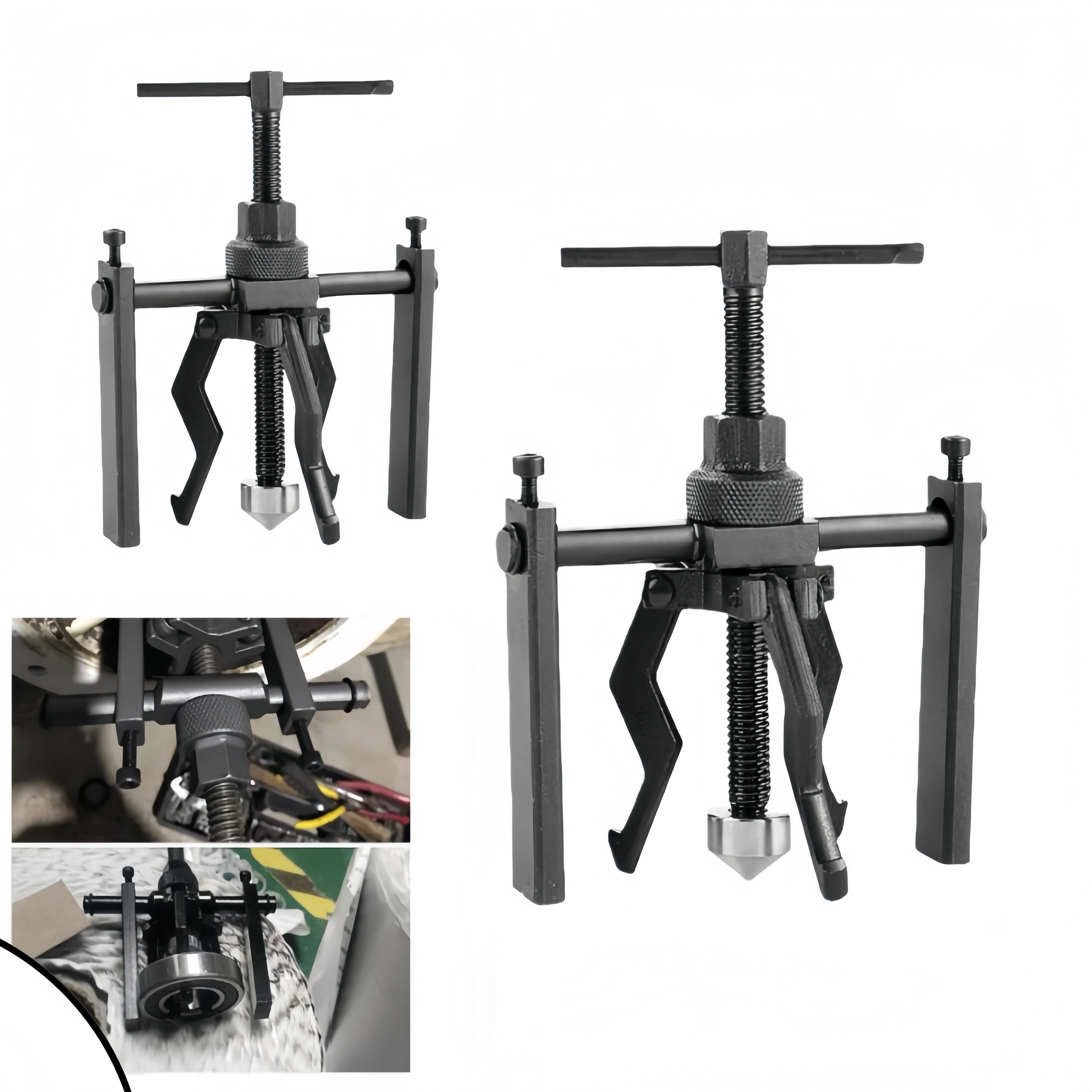 

3 Jaw Bearing Puller Set Heavy Duty Universal Tool for Car Wheel Gear Pulley Removal Automotive Repair Maintenance Kit