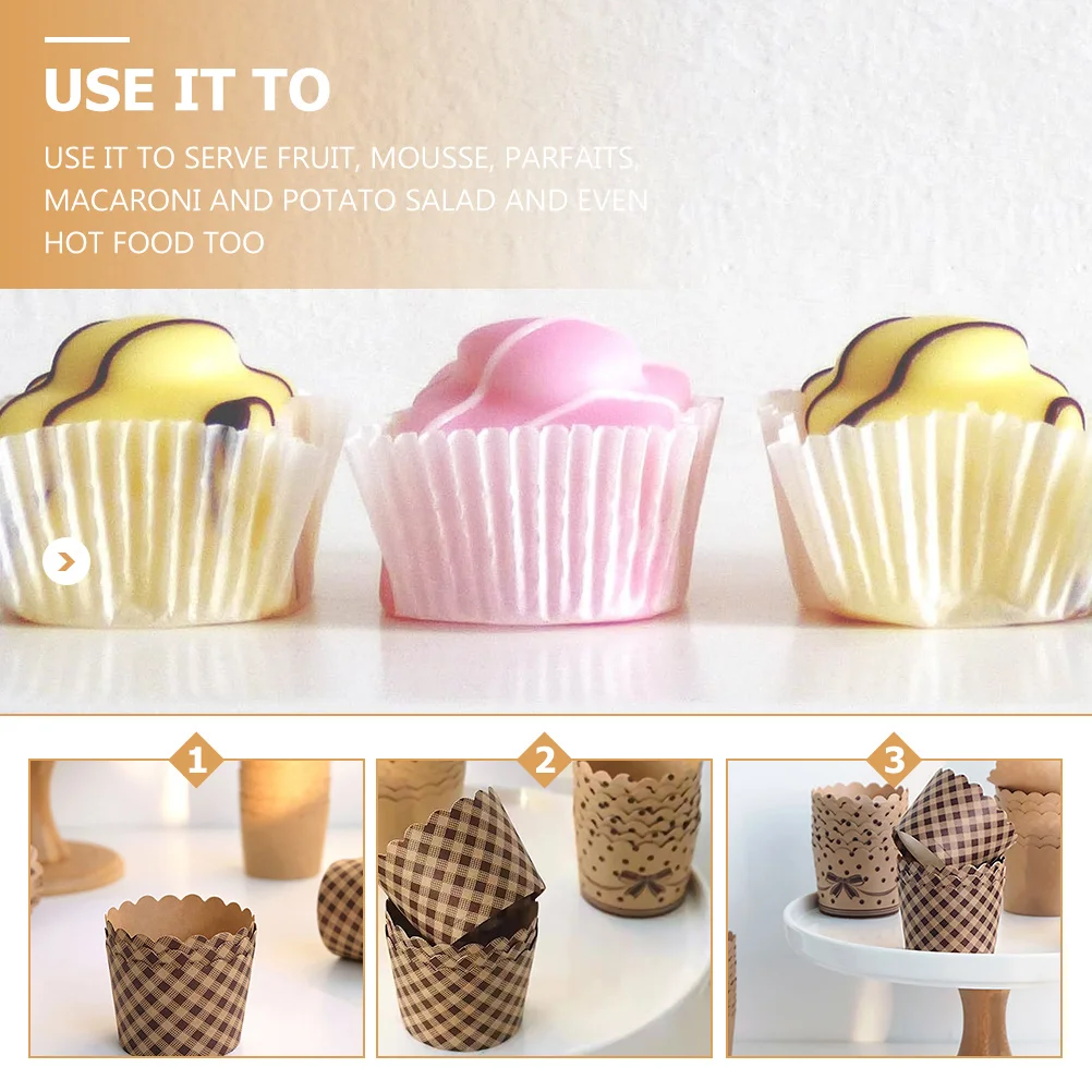 

150Pcs Baking Paper Cups Food Grade Disposable Muffin Liners for Cupcakes Cakes Mousse Fruit Parfaits Oven Safe Party Wedding
