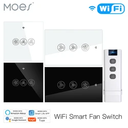 WiFi RF433 Smart ventilatore a soffitto Smart Life/Tuya App controllo a 2/3 vie telecomando Wireless funziona con Alexa e Google