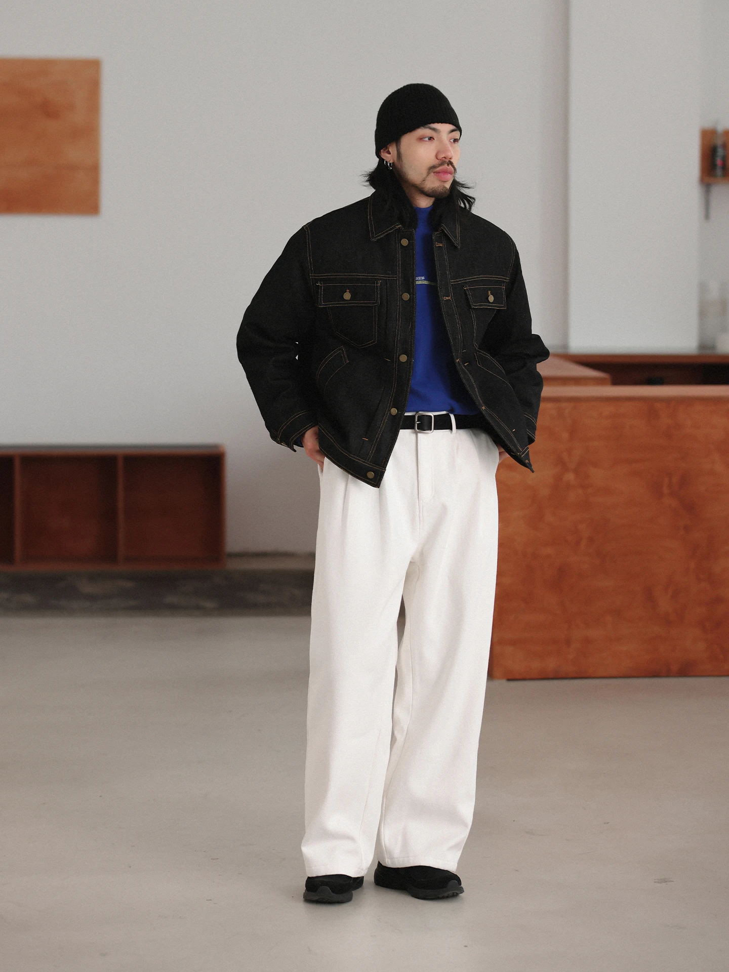 

Японская джинсовая куртка NOEARS в стиле ретро из хлопка с теплым воротником, зимняя верхняя одежда, молодежная повседневная свободная куртка с длинными рукавами