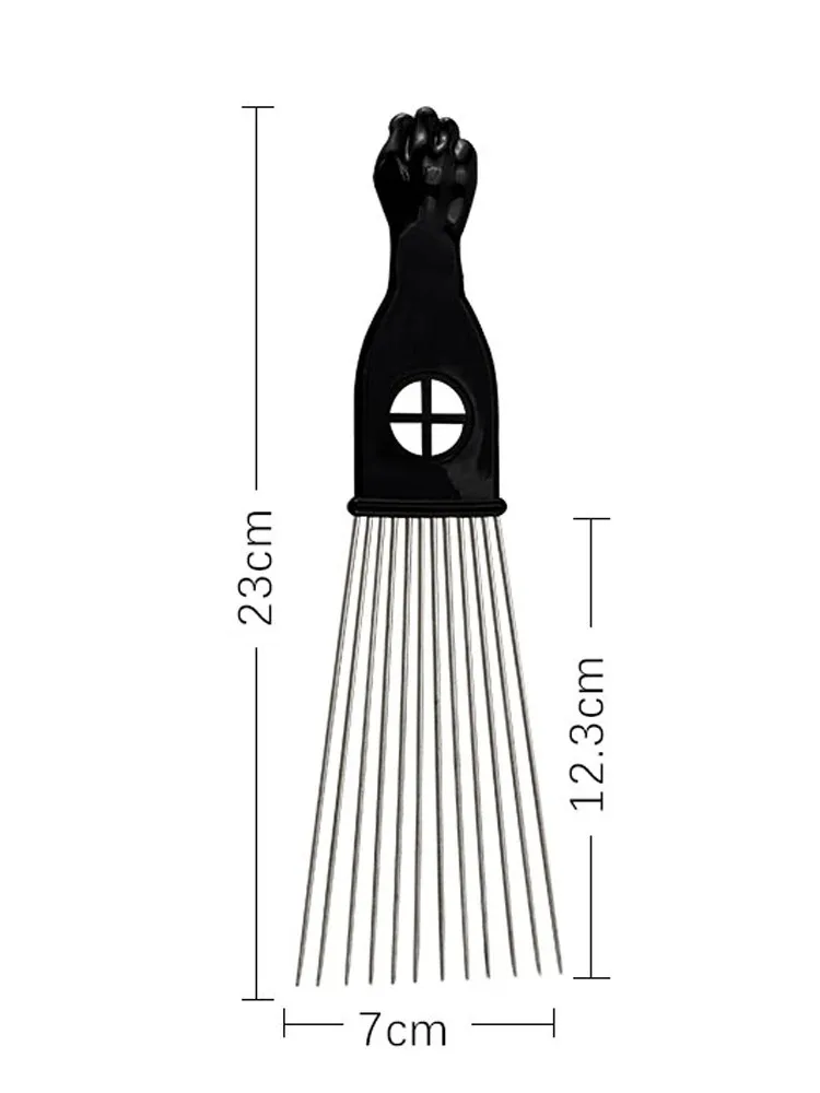 Metallkamm, Kamm im afrikanischen Stil, Kamm zum Stylen von Zöpfen, Stylingkamm für lockiges Haar für Männer und Frauen – Detail 6