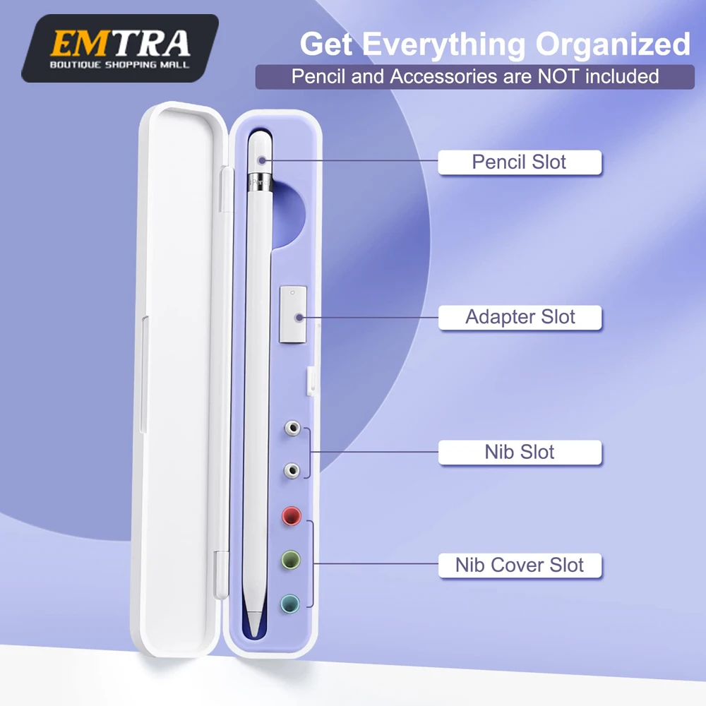 

EMTRA Box для Apple Pencil Pro 2 1, чехол для Apple Pencil 3-го поколения, 2, 1-го поколения, защитный чехол для стилуса, чехол для iPad Pencil Case