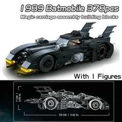 子供のためのbatmobileビルディングブロック,スーパーヒーローシリーズ,クラシックバット,ariot,カーモデルブロック,男の子のおもちゃ,クリスマスプレゼント,1989