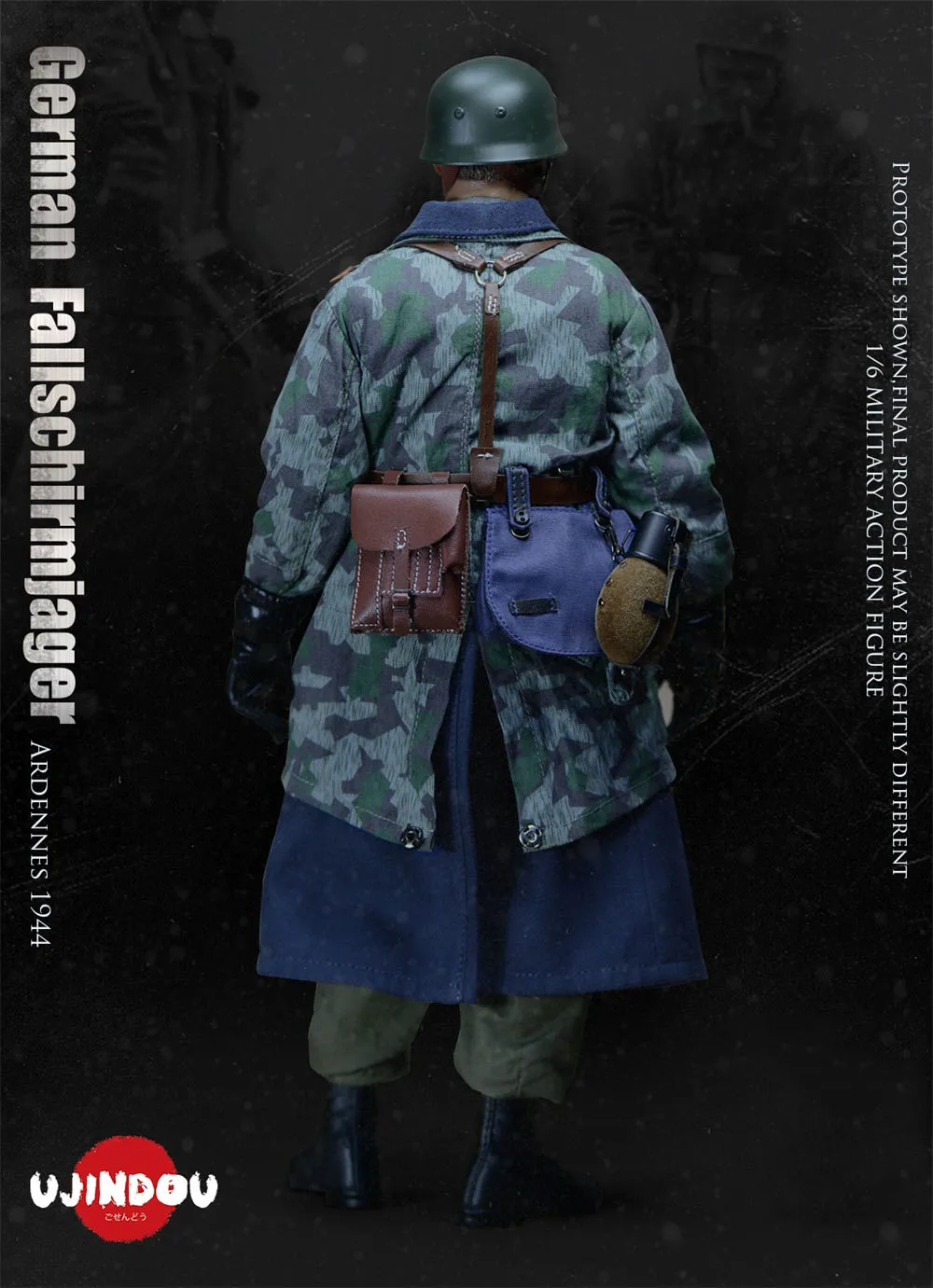 

1/6 UJINDOU UD9009 WWII Series Battlefield Arden Campaign Army Waist Military Kettle Bag Water Bottle Accessories For Fan