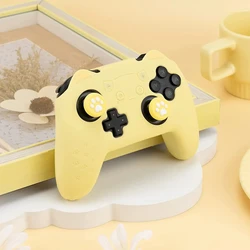 GeekShare Yellow Controller Skin Grips Set Compatible with Nintendo Switch Pro,Anti-Slip Silicone Protective Cover Case,Cat Paw