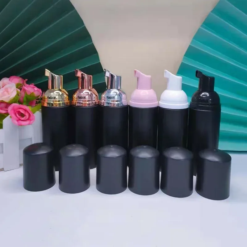 10Pcs 30ml 60ml Bright Black Plastic Foam Pump Bottle Foaming Soap Dispenser Shampoo Foam Refillable Bottle Travel Essentials