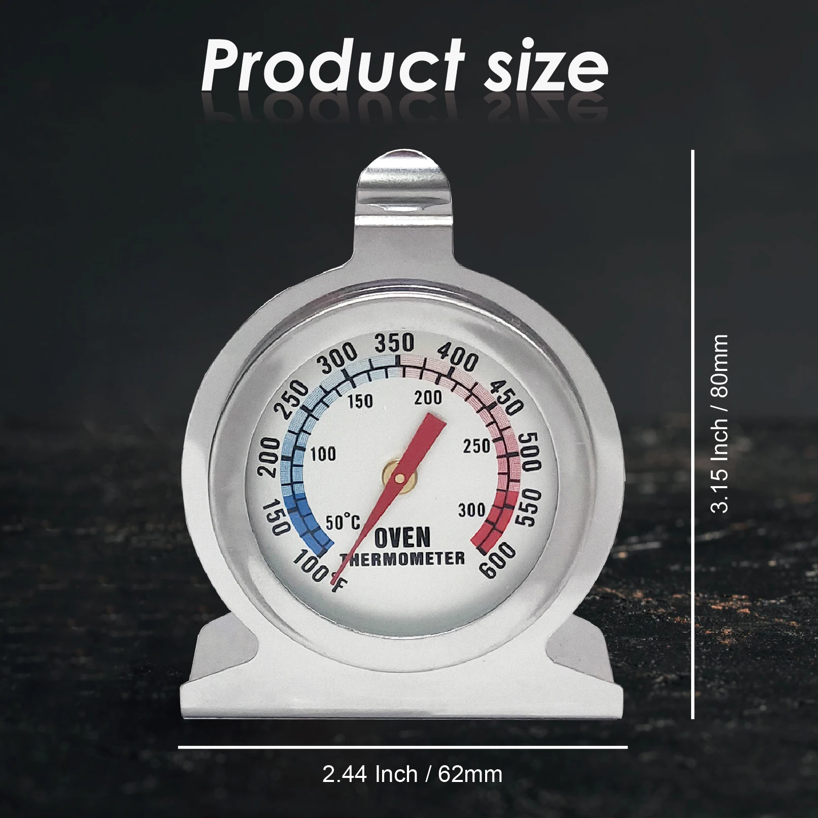 Hot selling oven Thermometer BBQ Baking 2-Inch Dial Classic Series Stainless Steel kitchen thermometer