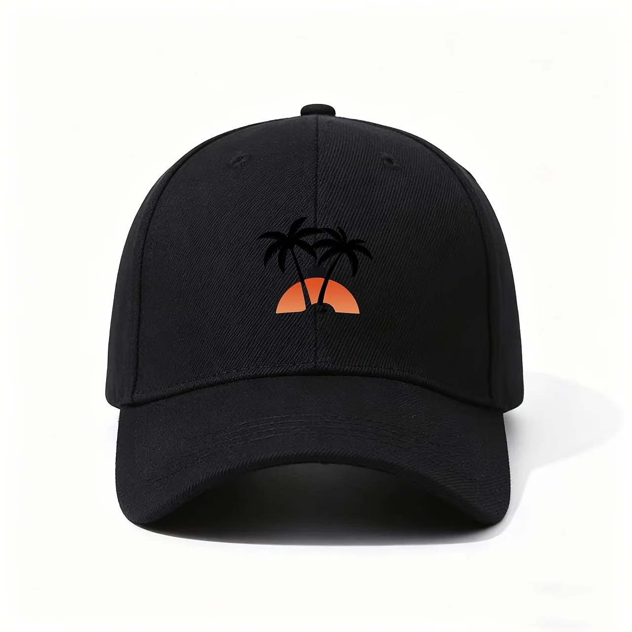 Baseball Cap, Tropical Coconut Palm Sunset Island Vibe Casual Vacation Beach Leisure Relaxed Mood Memorable Travel Holiday Fashi