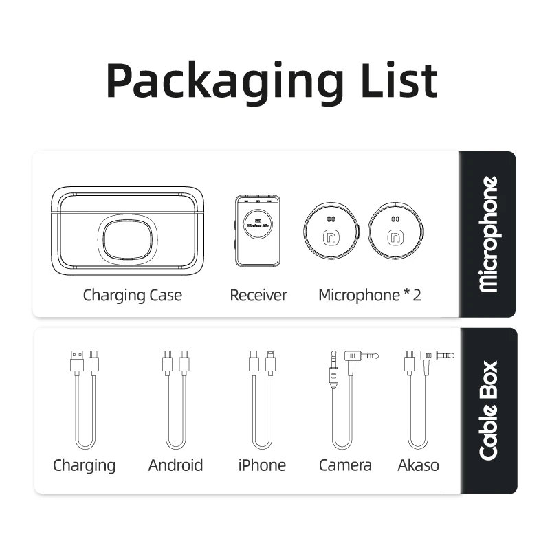 wireless microphone mic cycling motorcycle mic for AKASO Brave 7 /Brave 8/Brave 6 Plus Action Camera accessories hifi sound mic