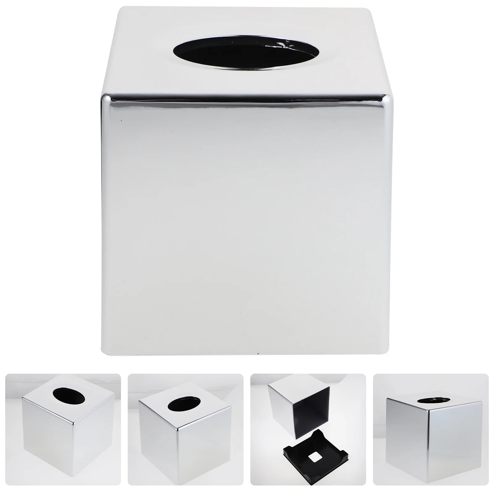 

Electroplated Plastic Household Tissue Box Rectangular Holder Storage Decorative Napkin Box For Office Home Environmentally