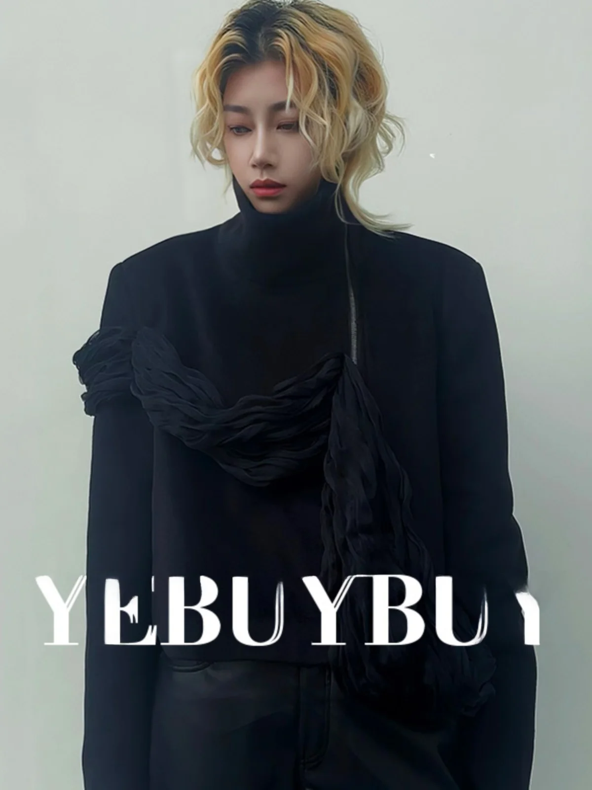 

Свободное шерстяное пальто с высоким воротником, женская куртка в китайском стиле, оригинальный дизайн Yebuybuy, смесь полиэстера, шерсти и хлопка