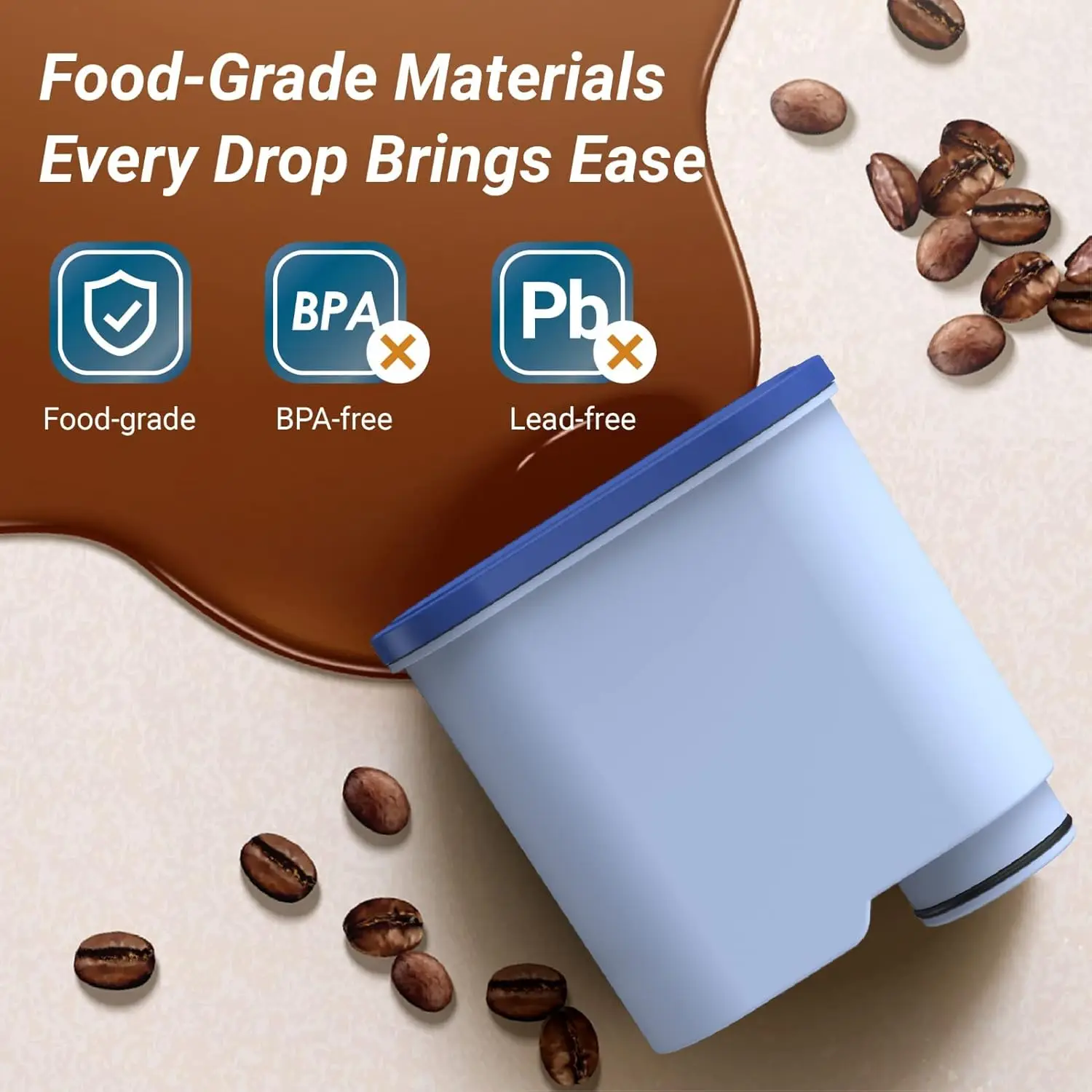 متوافق مع فيليبس ®   أكوا كلين ®   CA6903/10 CA6903/22 CA6903 مرشح الكلسي الكلسي، يقلل من محتوى الكلس الكريمي في الماء