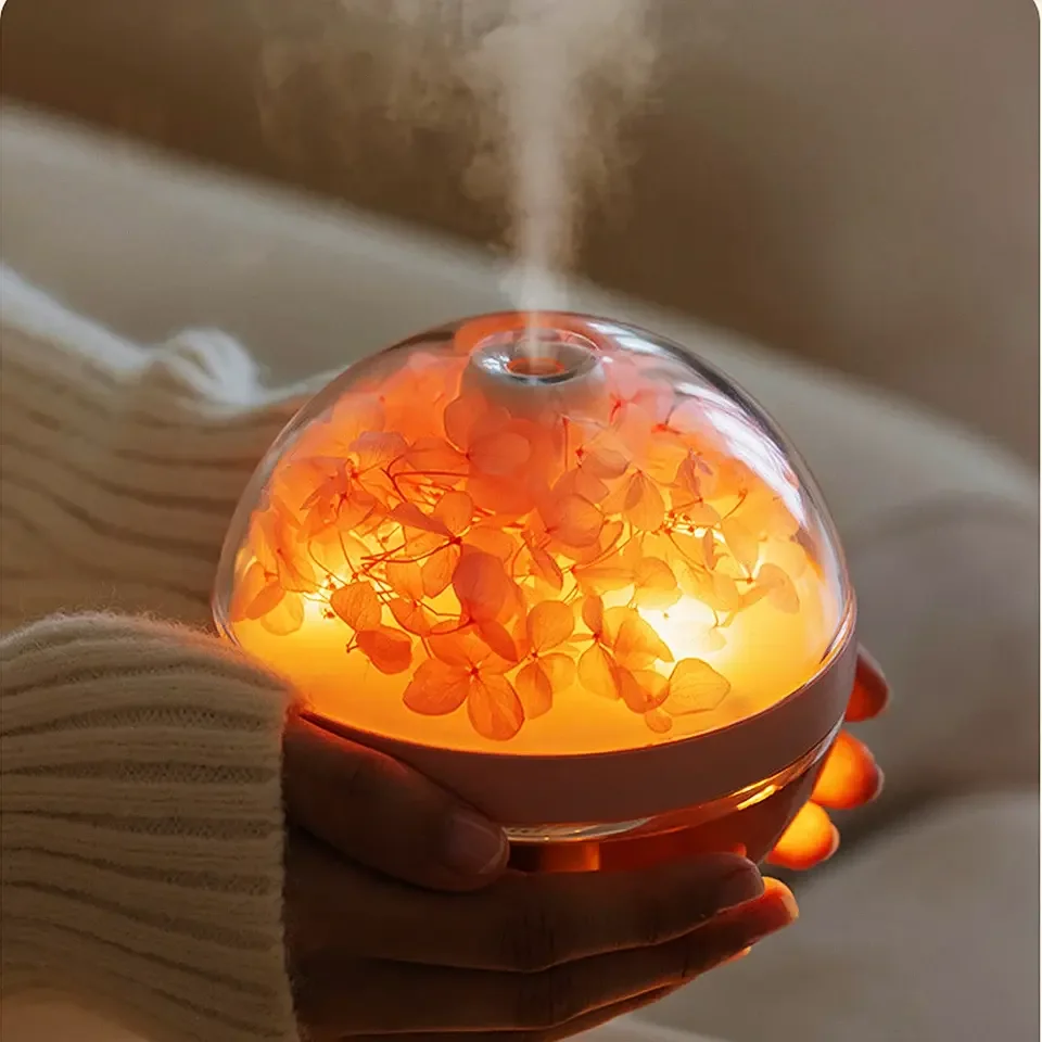 

USB Mini Battery Charger Creative Atmosphere Light Eternal Flower Diffuser Humidifier Night Light for Home Decor Festival Gift