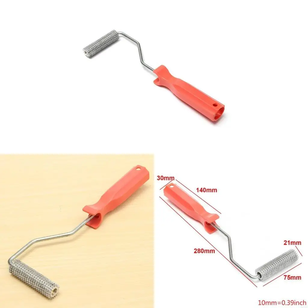 62KD 75x21mm Laminating Bubble Roller Aluminum Alloy Fiberglass Paddle Roller Bubble