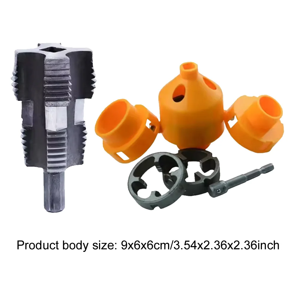 

PVC Pipe Threader Kit With 1/2Inch 3/4 Inch 1 Inch Dies Plumbing PVC Thread Tool Water Pipe Plate Teeth Set for Threading