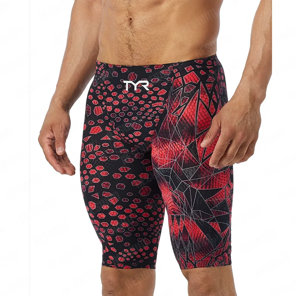 

New Men's Swim Jammer Athletic Training Swimsuit Shorts Swimming Trunks Bathing Suit Beach Tights Shorts Quick Dry Surfing Pants